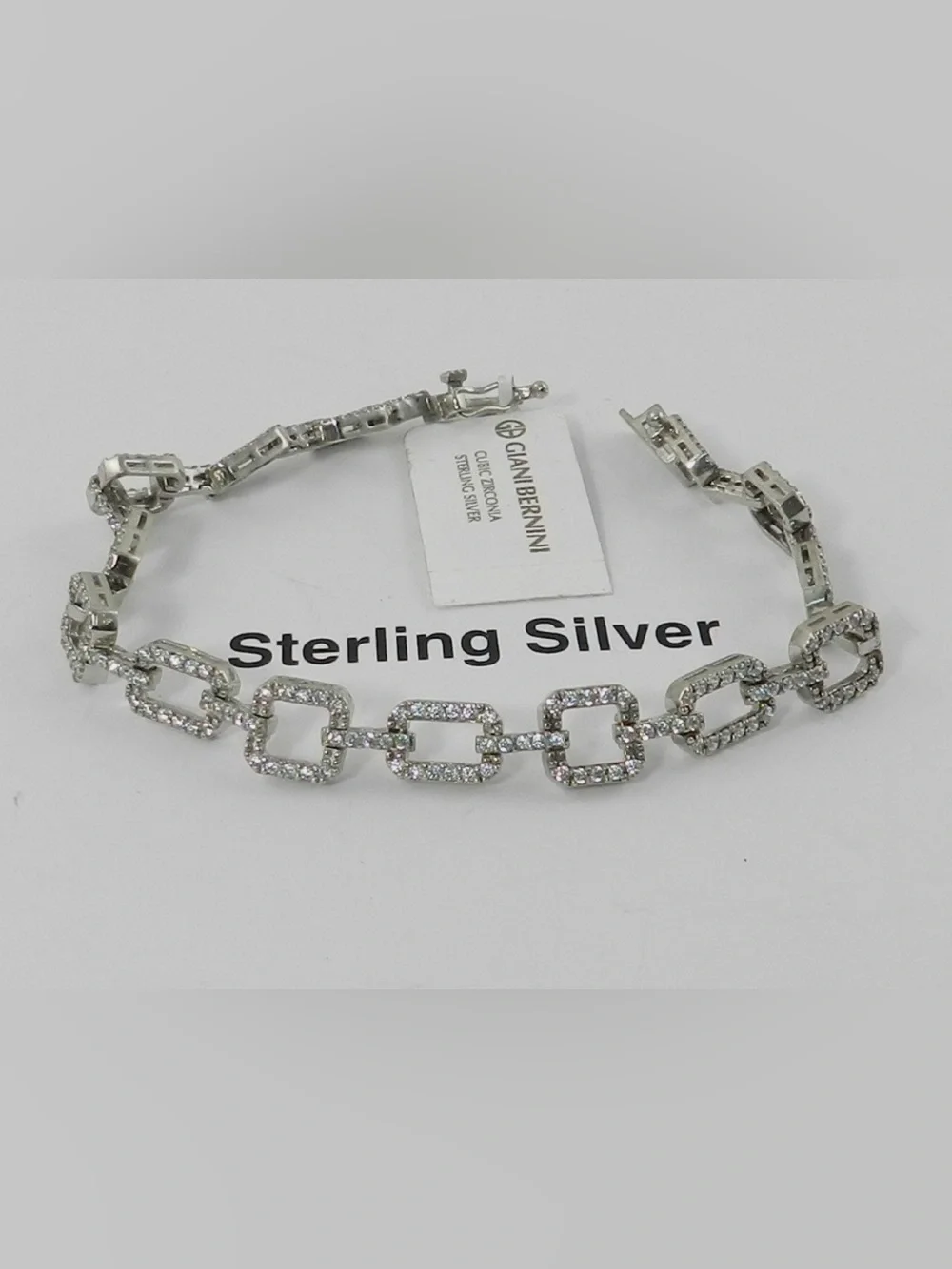 Giani Bernini Cubic Zirconia Square Link Tennis Bracelet in Sterling Silver